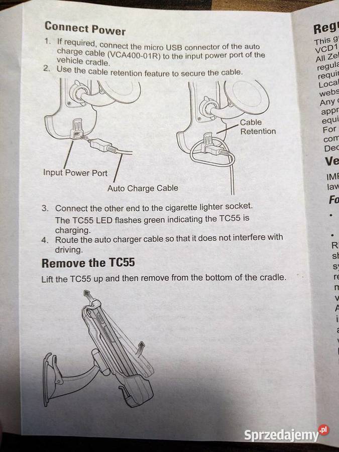 Ładowarka samochodowa Symbol ZEBRA TC55 świętokrzyskie Małogoszcz