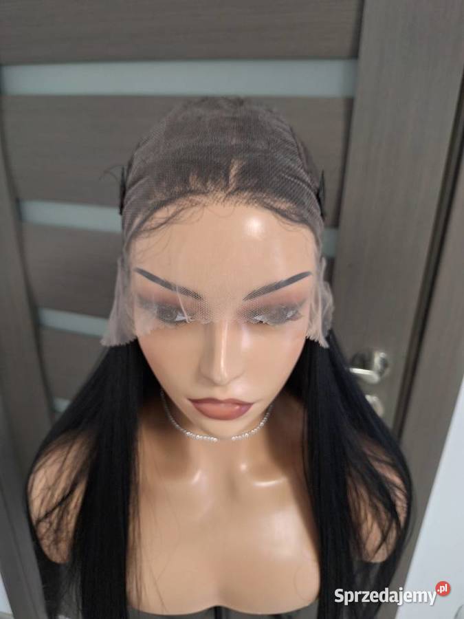 Czarny długi koronkowy peruk Dla kobiet Malbork