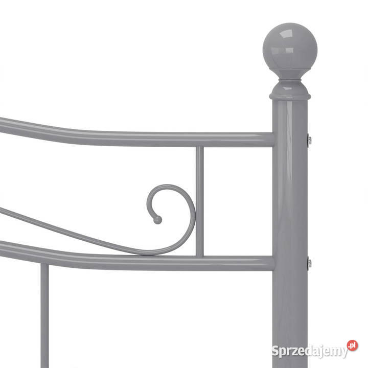 Łóżko Metalowe Szare Rama Łóżka Ze Stelażem 180