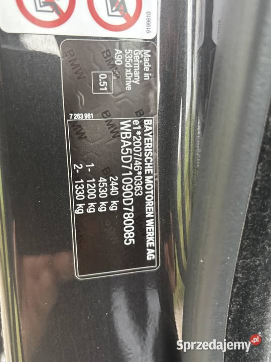 BMW Seria 5 F10 535d MPAKIET NOWY SILNIK Rok produkcji 2014 mazowieckie Łosice sprzedam