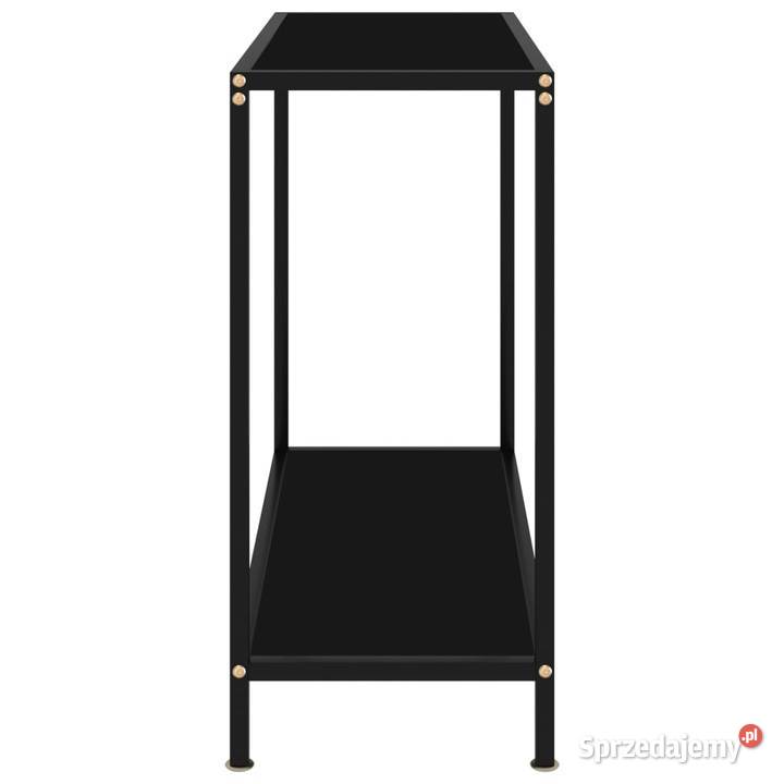vidaXL Stolik konsolowy czarny 80x35x75 szkło