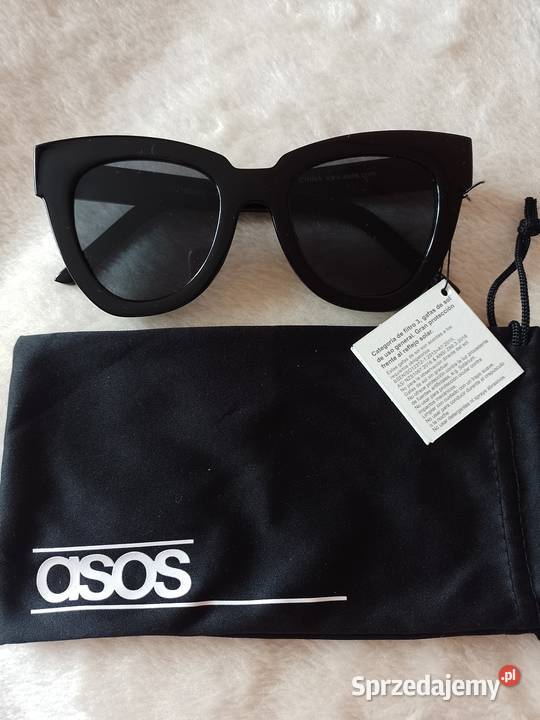 ASOS Czarne okulary przeciwsłonecznekocie oczy Kraków
