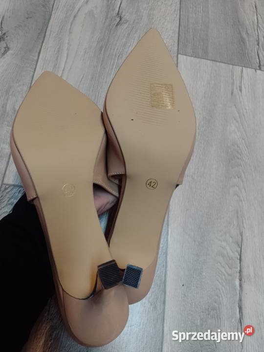 4041 Hologramowe beżowe czółenka wieczorowe z Kraków