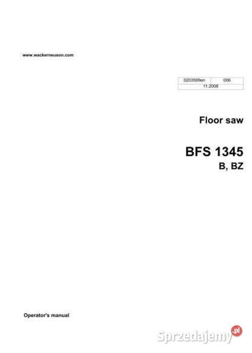 Wacker BFS 1345B bz instrukcja DTR Kielce