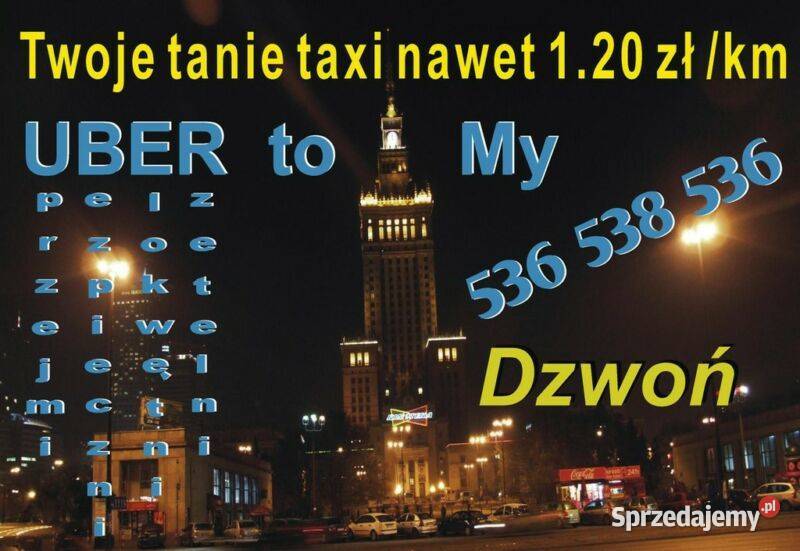 Uber taxi Warszawa to my centrala 536 538 536