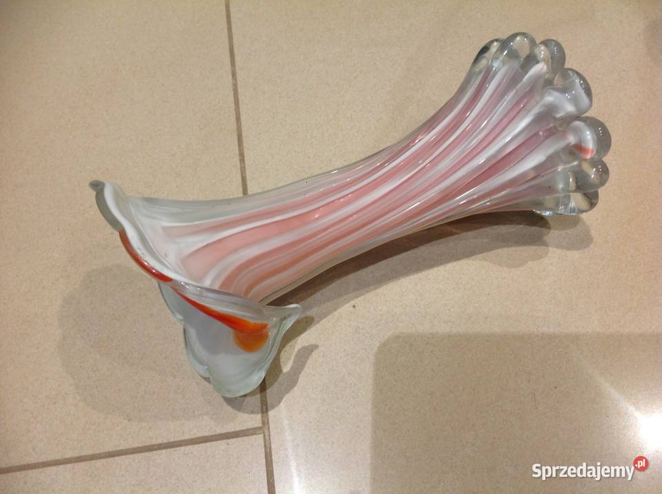 Wazon Szklany Kalia MURANO Rwaniec STARY Nowa Sól