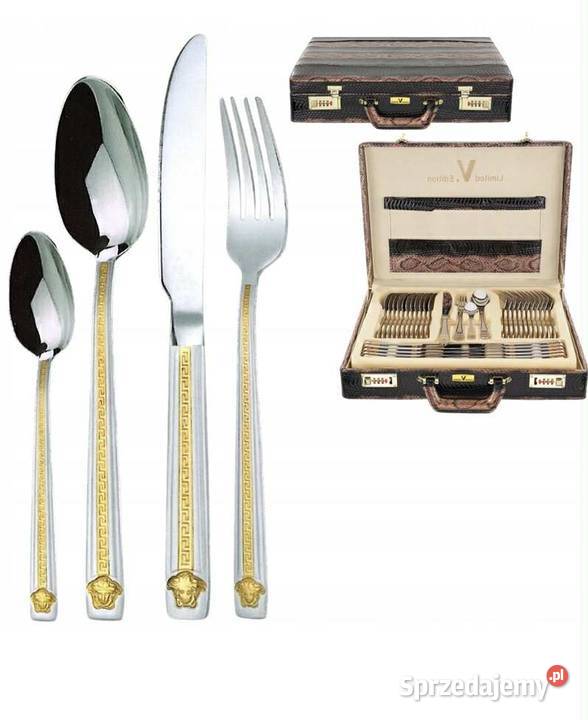 259 Walizka Versace sztućce 72 elementy na 12 Zabrze
