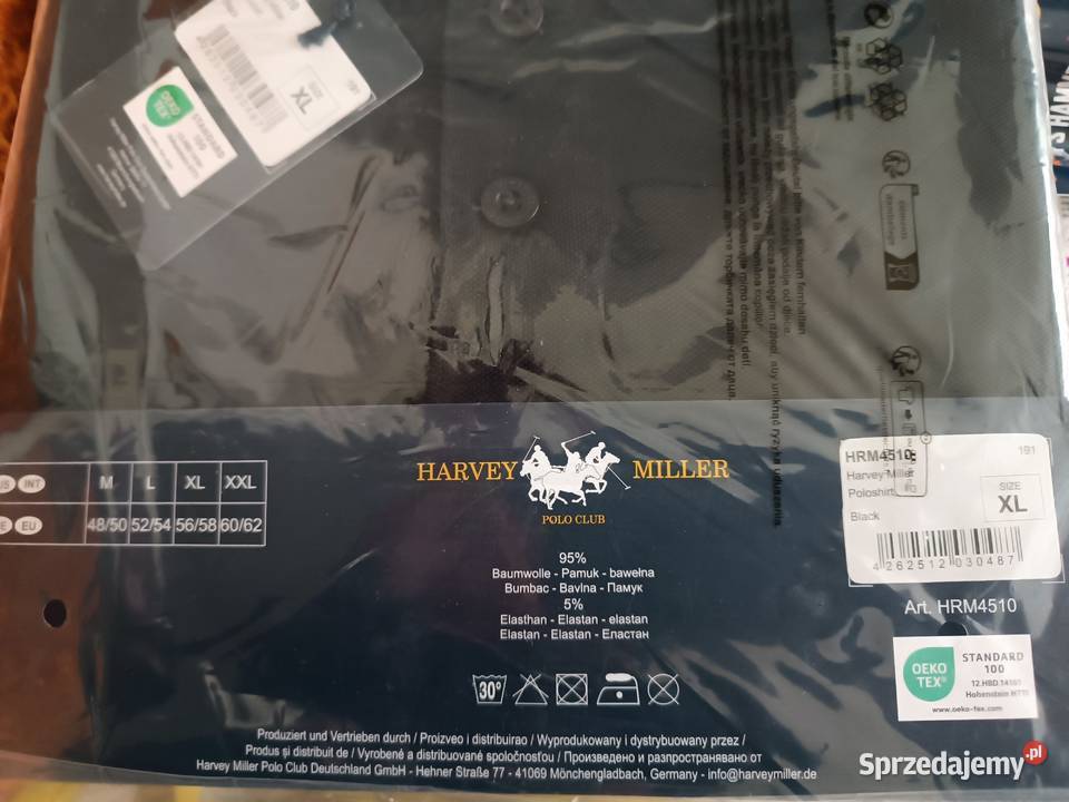 Harvey Miller koszulka polo męska czarna rozmiar Kędzierzyn-Koźle sprzedam