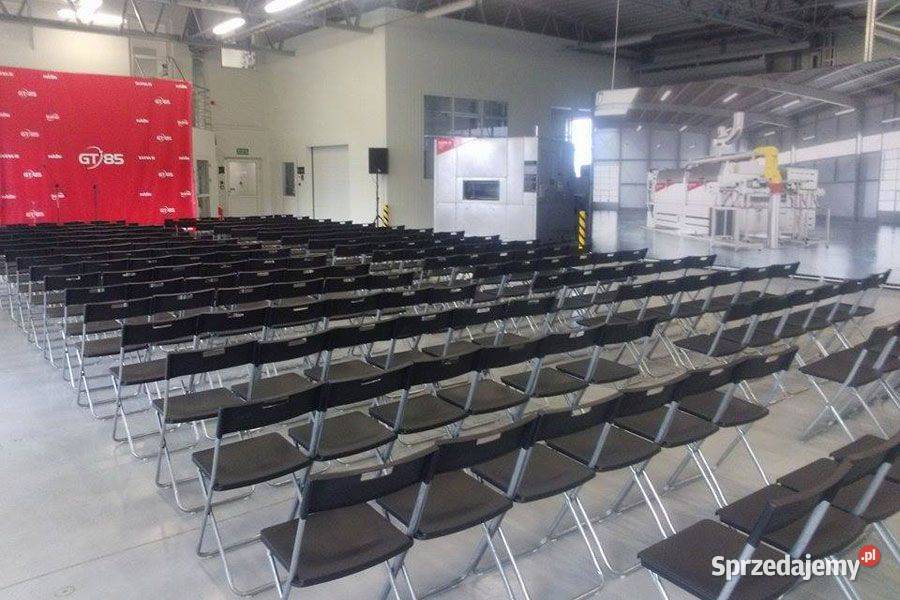 Krzesło składane czarne plastikowe lubelskie Lublin