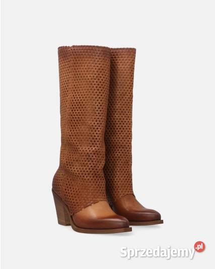 Kozaki skórzane damskie o fasonie kowbojek Świdnica sprzedam