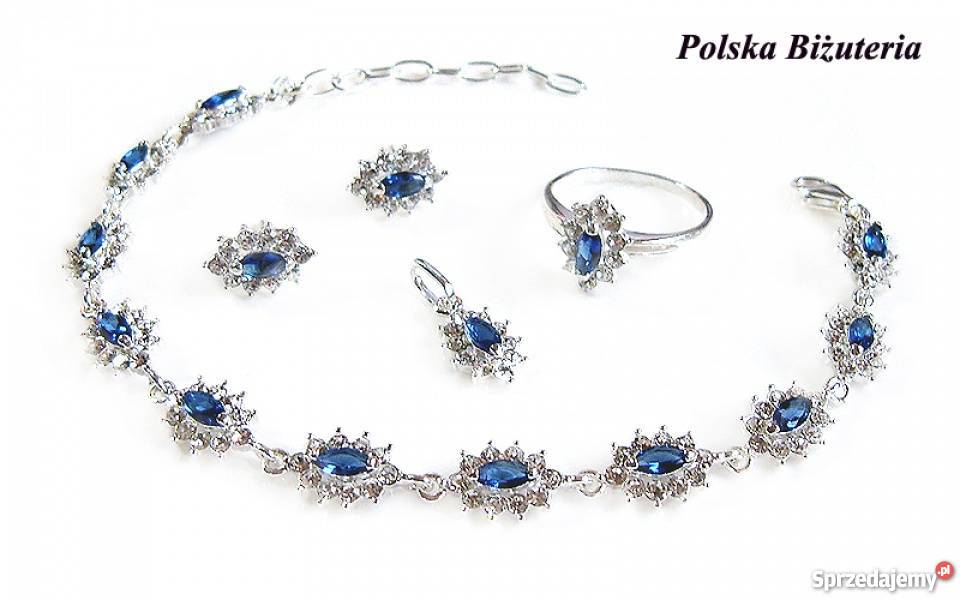 PRZEPIĘKNY SREBRNY KOMPLET Z RUBINAMI NA PREZENT Białystok