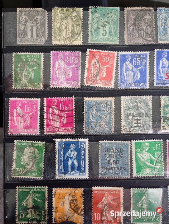 Zestaw starych znaczków pocztowych z Francji łódzkie