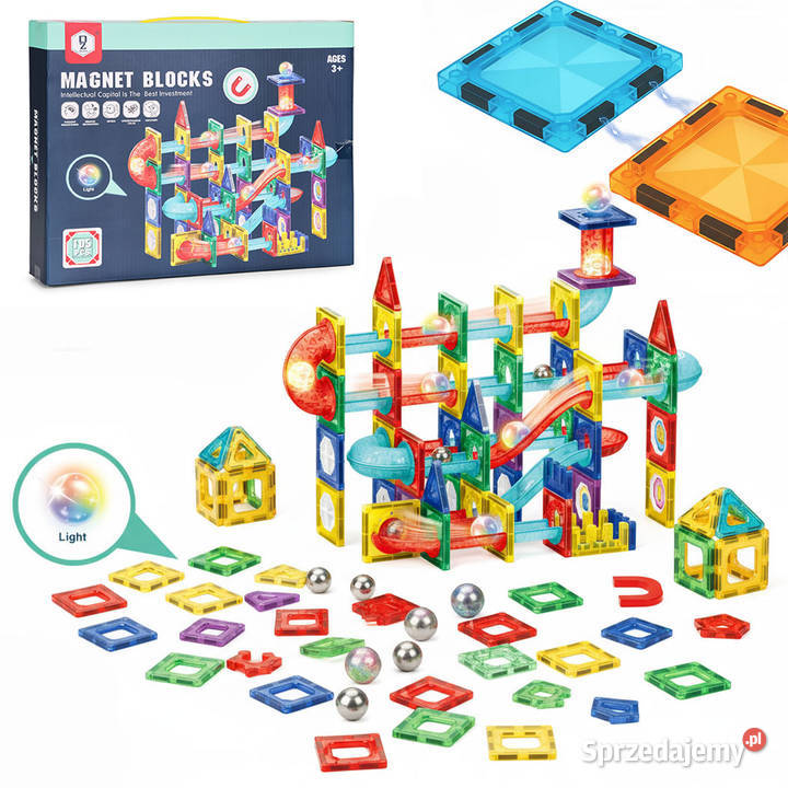 Klocki magnetyczne tor kulkowy LED klocki sprzedam