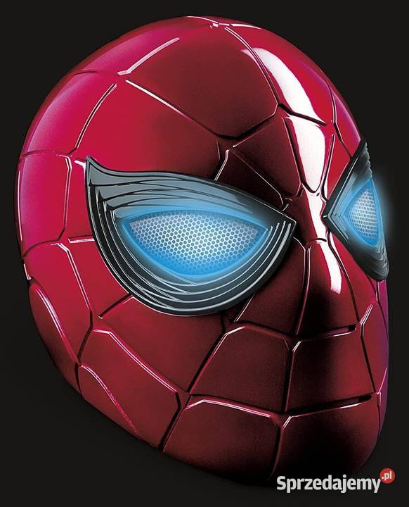 Hełm Iron Spiderman Czarna Seria Światło LED Mogilany