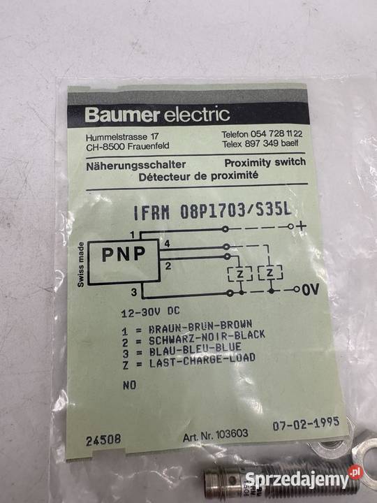 Baumer IFRM 08P1703S35L Czujnik indukcyjny mazowieckie Warszawa sprzedam