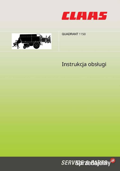 Claas Quadrant 1100 1150 1200 Instrukcja obsługi Szamotuły