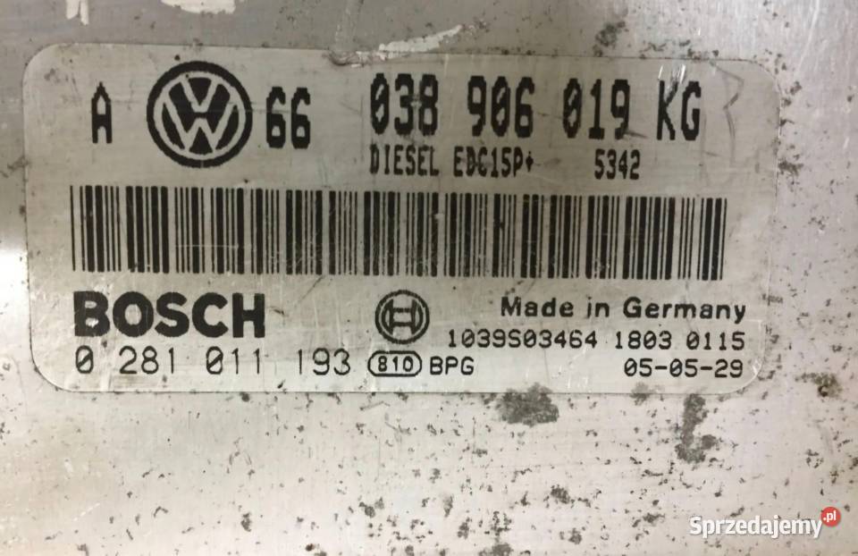 KOMPUTER STEROWNIK SILNIKA SEAT LEON I 19 TDI Działoszyce