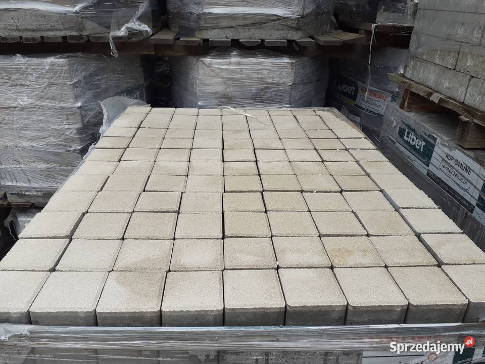 Kostka Brukowa Quadra 10x10x8 pergaminowa biel mazowieckie Wielogóra