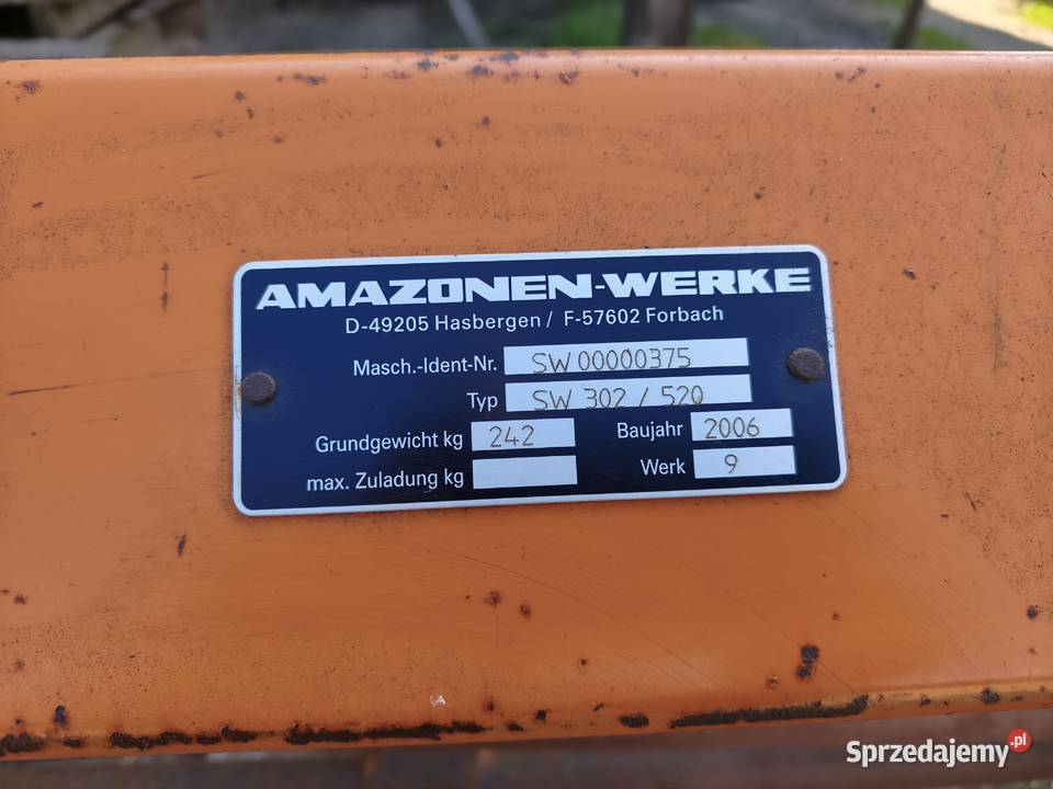 Wał strunowy Amazone szerokość 3m Rusko