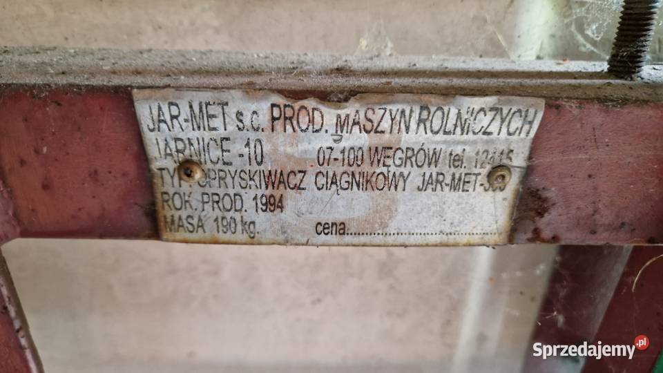 Opryskiwacz ciagnikowy JARMET 300L Przemyśl