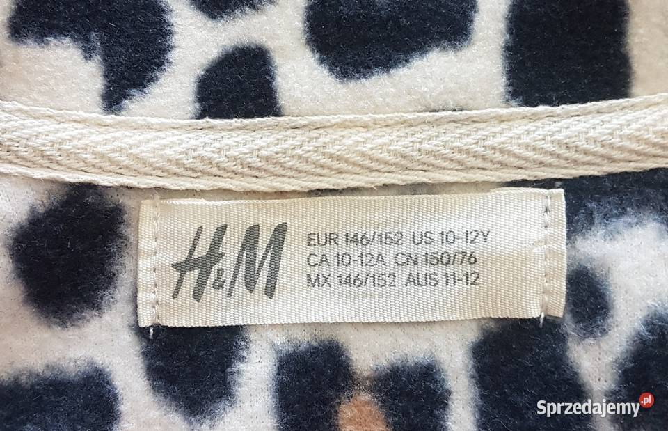 Sweter beżowoczarny w panterkę długim rękawem HM brązowy/beżowy Chrzanów
