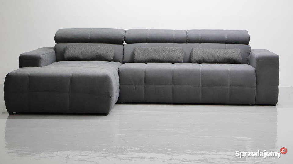 TPF Narożnik regulowane zagłówki zamsz popiel wielkopolskie