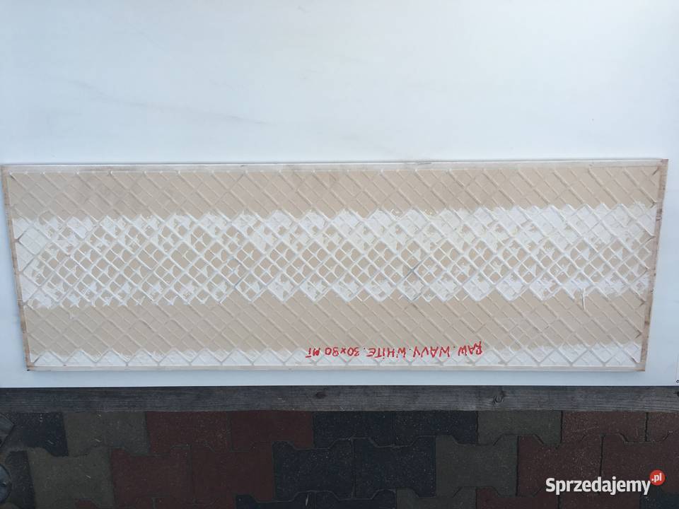 Glazura płytka ścienna raw wavy white str 30x90 Reguły