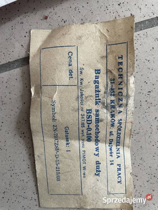 Bagażnik dachowy FSO Fiat BDS0100 Duży NOWY Tomaszów Lubelski sprzedam