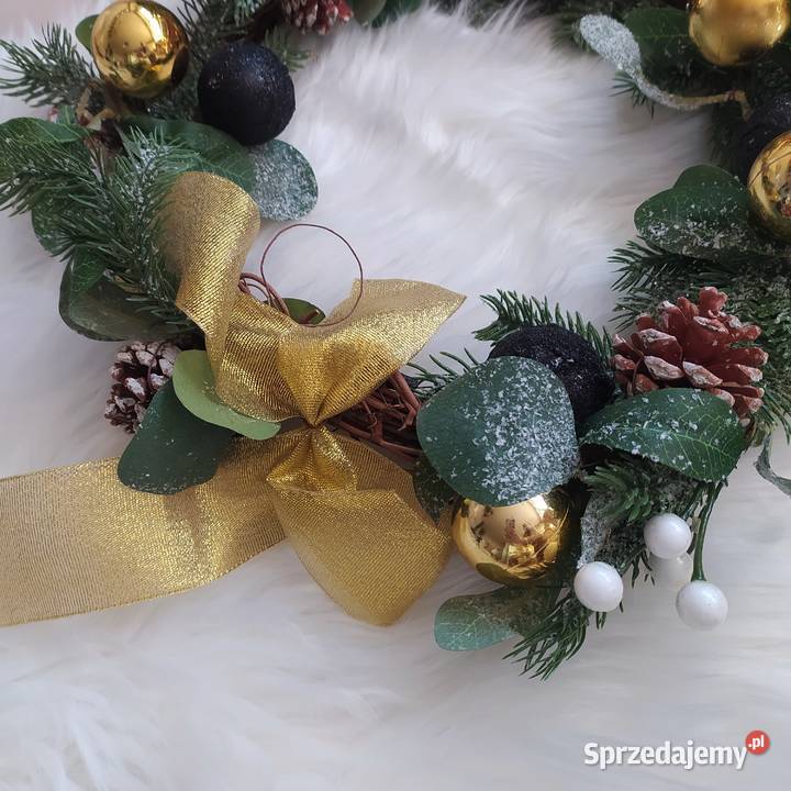Wieniec dekoracyjny świąteczny złoty 40
