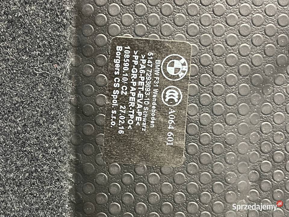 BMW F31 PODŁOGA WYKŁADZINA BAGAŻNIKA 7293693 sprzedam