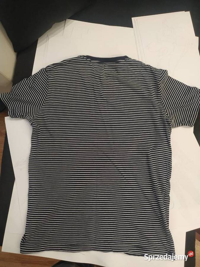 Tshirt w białogranatowe paski HM r L Warszawa