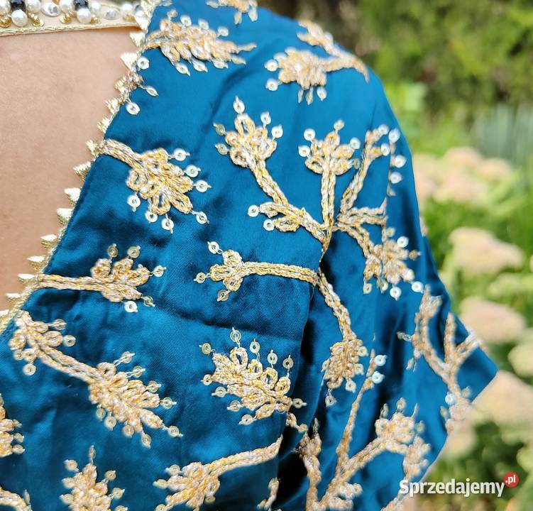 Eleganckie czarne sari L 40 XL 42 szyfon saree Szczecin