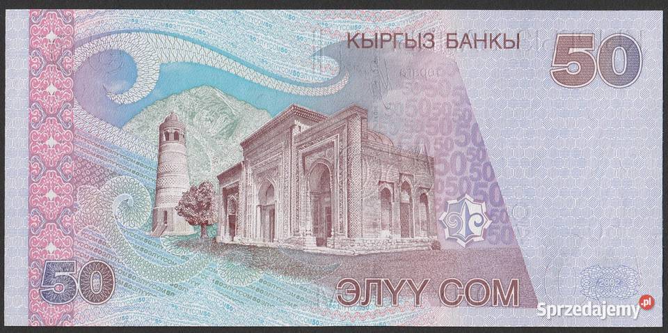 KIRGISTAN 50 SOM 2002 STAN BANKOWY UNC łódzkie