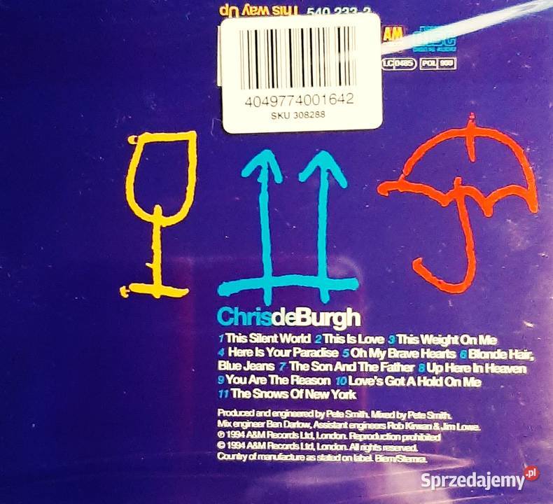 Wspaniały Album CD CHRIS de BURGH This Way Up CD CD Katowice