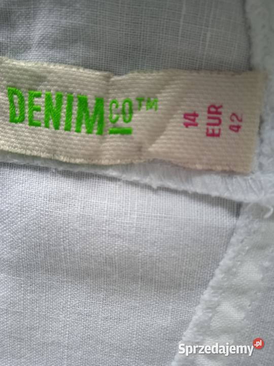 SPÓDNICZKA Z BIAŁEGO LNU DENIM CO r 42 biały Piła