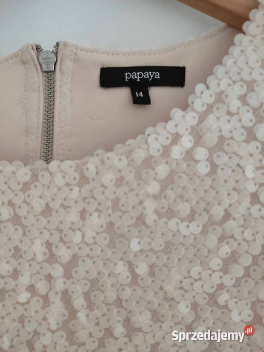 Sylwester cekiny sukienka Papaya L rozkloszowana Otwock