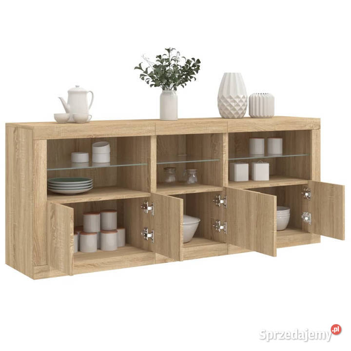 Szafka z oświetleniem LED dąb sonoma 162x37x67 Warszawa