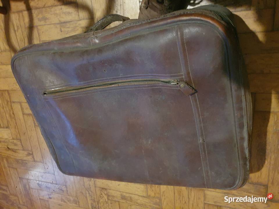 Walizka stara duża skórzana vintage Warszawa sprzedam