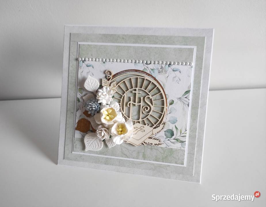 Kartka ręcznie robiona na Pierwszą komunię