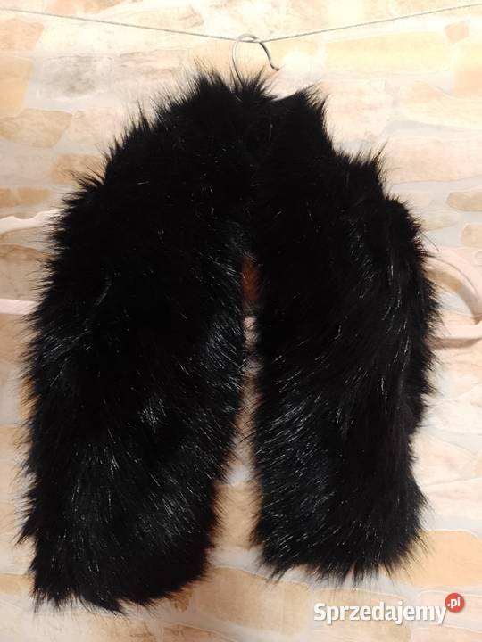 Futrzany kołnierz z Londynu czarny Futrzany szal