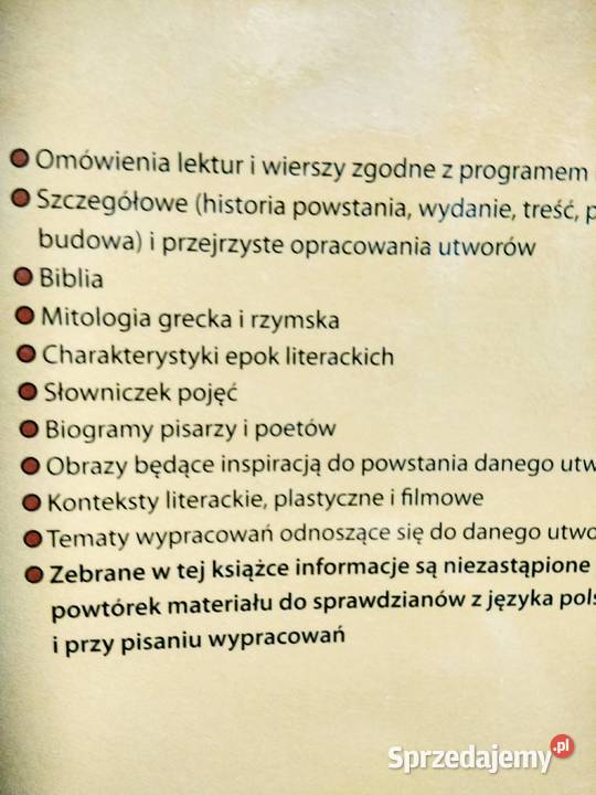 Omówienie lektur i wierszy outlet używane Warszawa
