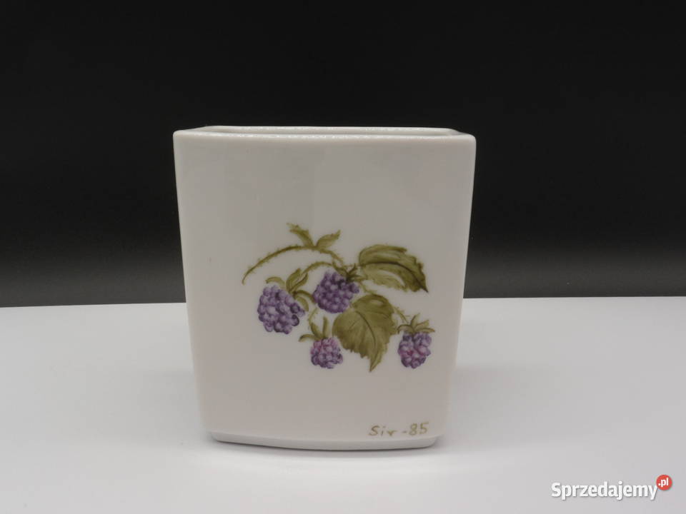 Wazonik Pojemnik Porcelanowy Motyw Jeżyn Raszków