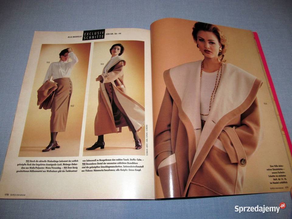 Burda International Jesień 1992 moda szycie