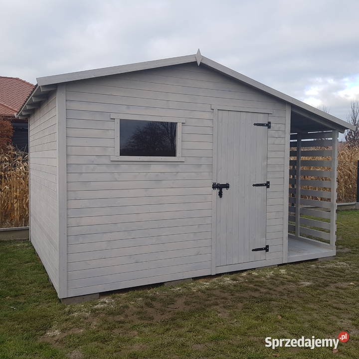 Domek ogrodowy narzędziowy z drewutnią montaż