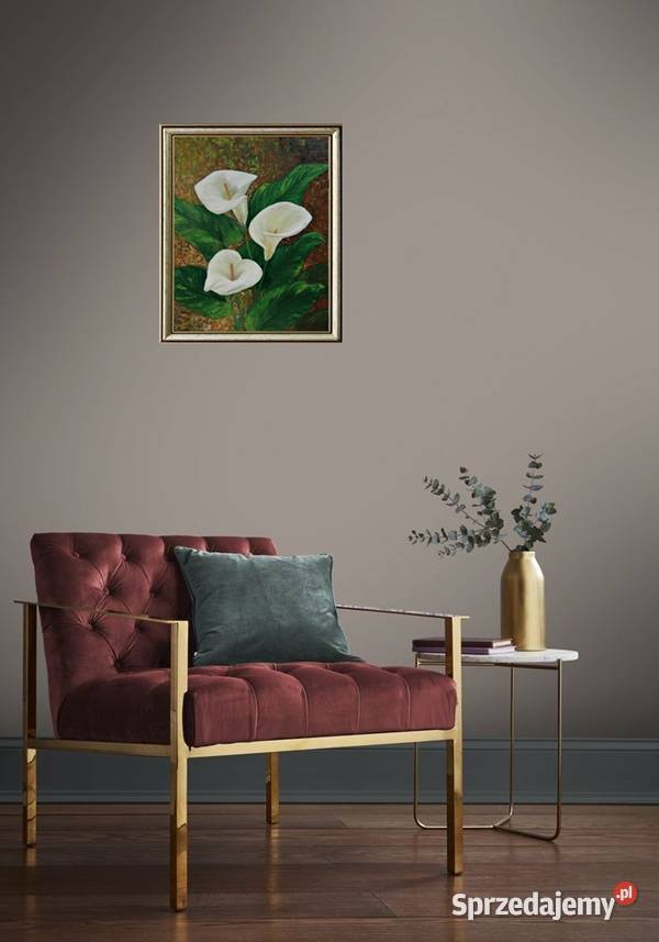 Obraz olejny Kalie odcienie zieleni lubelskie Lublin