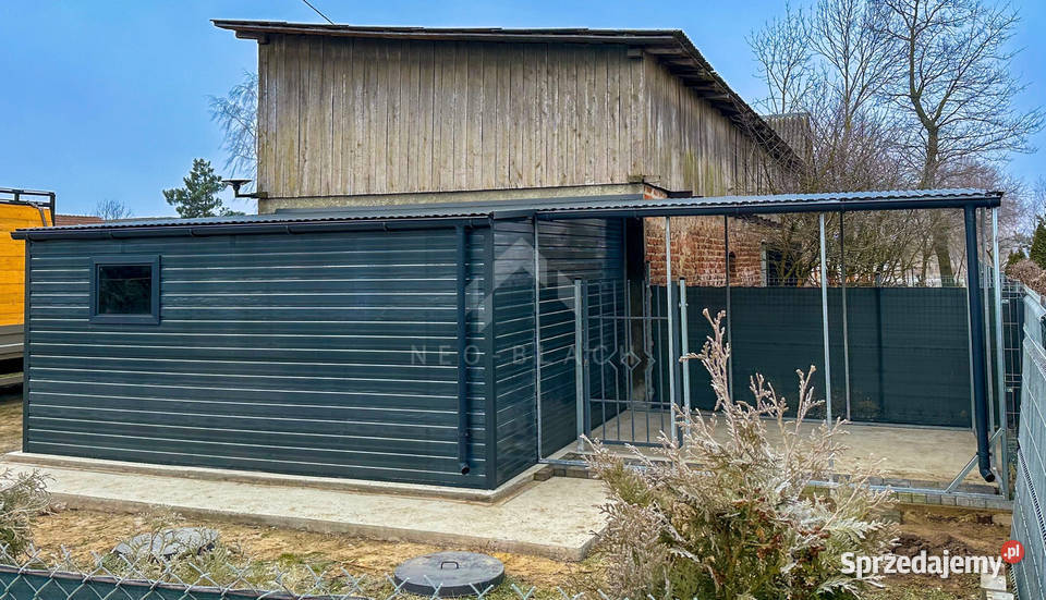 Garaż Blaszany 4x45m Brama uchylna Drzwi Okno Włocławek