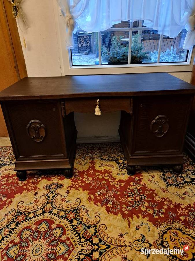 Biurko dębowe okres międzywojnia Myślibórz