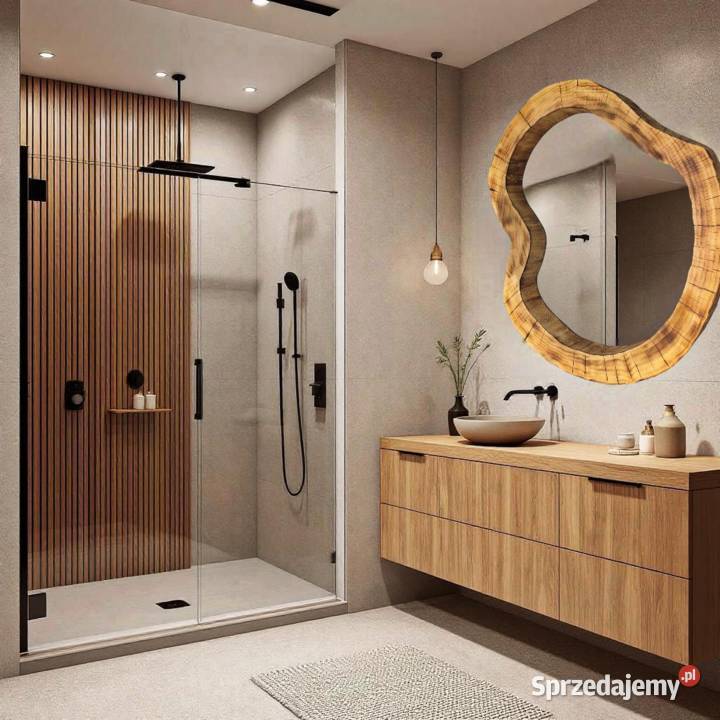 niebanalne lustro do łazienki w drewnianej ramie podkarpackie Rzeszów