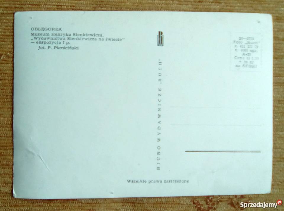 OBLĘGOREK MUZEUM HENRYKA SIENKIEWICZA Piszczac