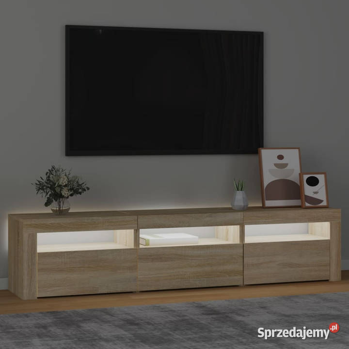 Szafka pod TV z oświetleniem LED dąb sonoma